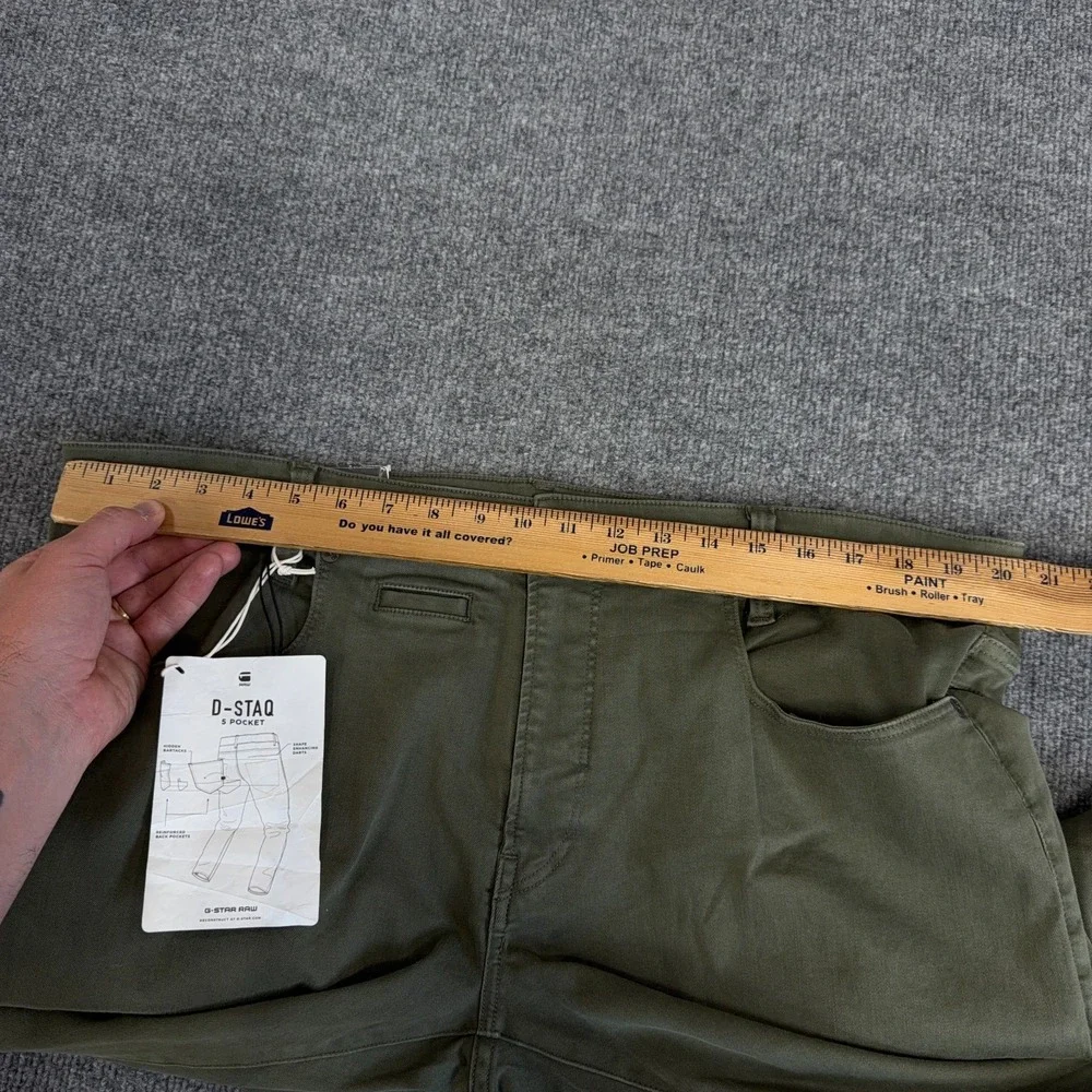 G-Star RAW D-Staq Jeans Mens 40x36 Dark Shamrock Olive Green 5 Pocket Skinny Fit